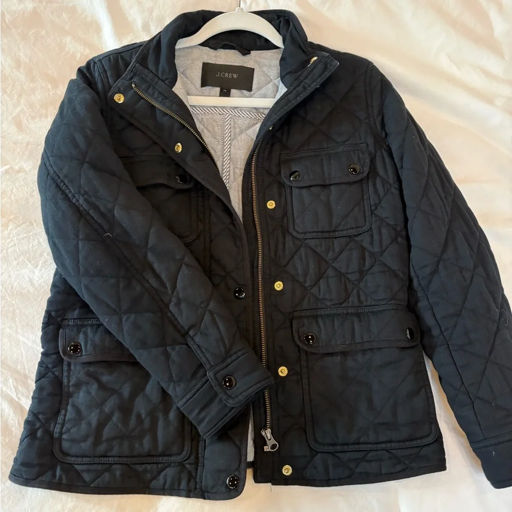 J.Crew black Quilted Jacket - Picture 1 of 6